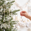 44 Pcs Crystal Glass Teardrop Christmas Ornaments, 7 Multiple Sizes