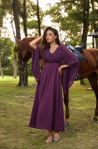 Scarlet Darkness Renaissance Costume Women Pirate Medieval Maxi Dress