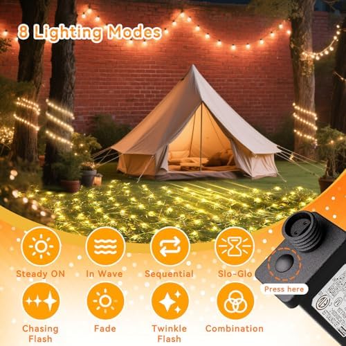 LitHome 34.5FT x 5FT Christmas Net Lights Outdoor Mesh Lights Connectable