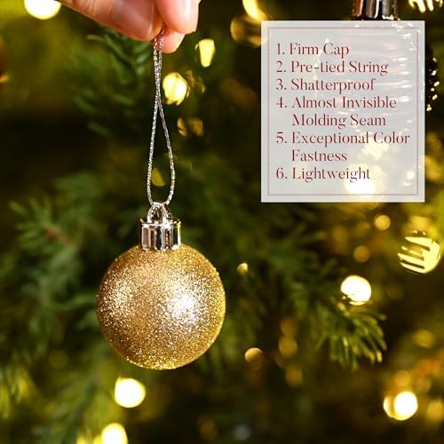 Valery Madelyn Small Christmas Tree Decorations Ball Ornaments 24ct 1.57"