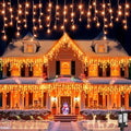Icicle Lights for outside 33FT 400 LED Orange Halloween Lights Outdoor