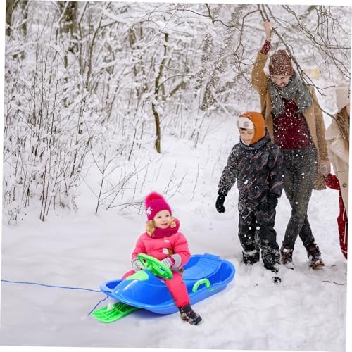 Extra Thick Ski Board Sled with Steering Wheel Brakes for Adults