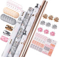 WRAPAHOLIC Christmas Wrapping Paper Set - Rose Gold and Pink Holiday Design with Metallic Foil Shine Wrapping Paper Bundle with Gift Bow & Ribbon & Tag & Sticker