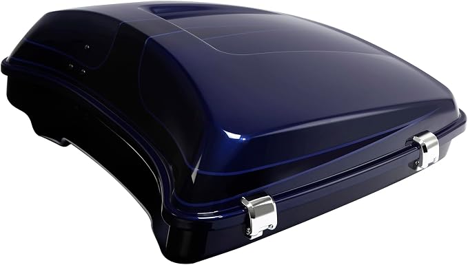 5.5" Razor Motorcycle Trunk W/Latch Key Fit For Harley 2014-2025 Touring CVO Road King Street Glide Electra Glide Ultra Limited Pack Zephyr Blue/Black Sunglo