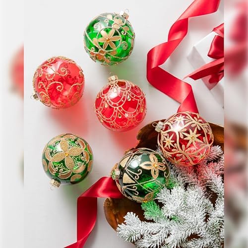 Balsam Hill Christmas Cheer Jumbo Ornament Set - Old-World Holiday Treasures Vintage Ornaments, 35 Pieces for Tree Decorations