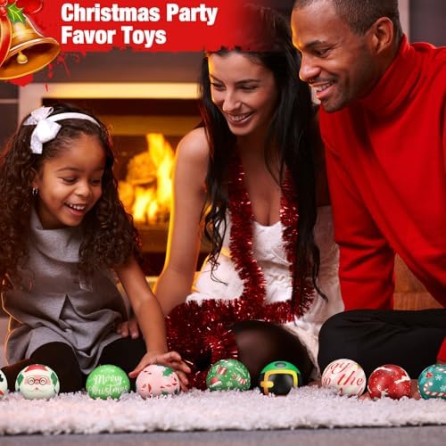 Gejoy 108 Pcs Christmas Party Favors Bulk, Snowman Santa Balls