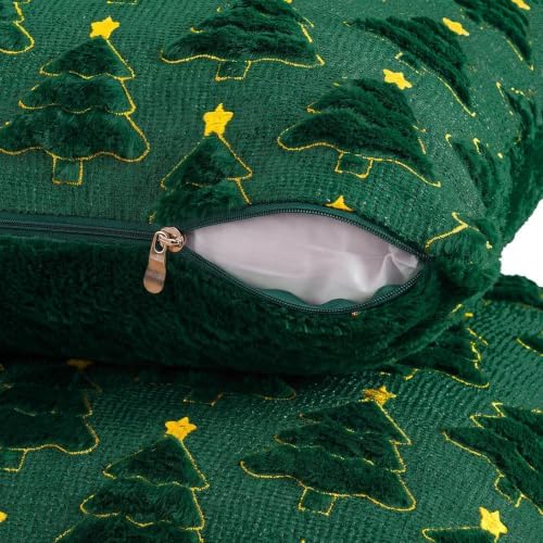 Softalker Christmas Pillow Covers 16x16 Set of 2, Green Home Decorations