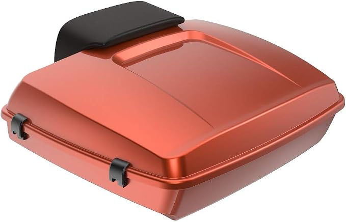 Advanblack Road Glide Tour Trunk Pack Orange Lava Razor Tour Trunk Pack Backrest Pad for '97-'25 Harley Touring Road King Street Glide Electra Glide CVO models