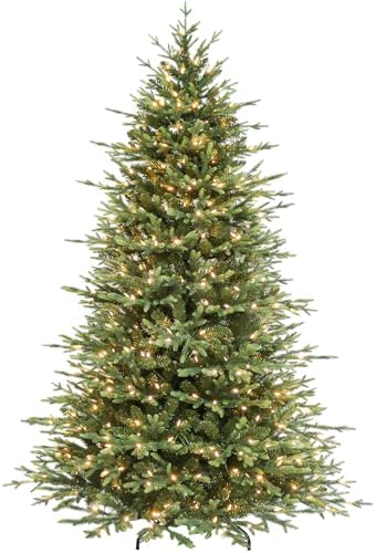Hykolity 7.5 ft Prelit Christmas Tree with Realistic PE Foliage