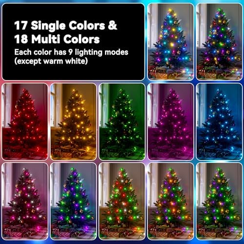 LitHome Color Changing Christmas String Lights Outdoor, 164Ft 500 LED