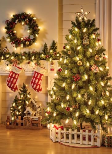 Vintage C9 Christmas Lights Outdoor, 150FT 150 LED String Lights Warm White