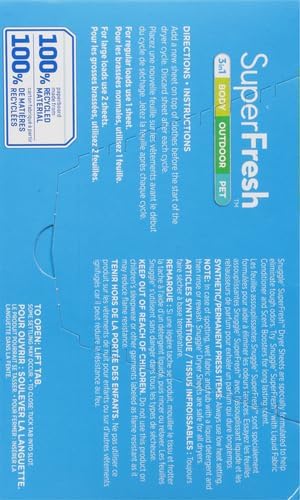 Snuggle SuperFresh Fabric Softener Dryer Sheets, Morning Breeze, Long-Lasting Fresh&Clean Scent, Tackles Pet Odor, Helps Repel Pet Hair, Reduces Static&Fights Wrinkles, HE Safe,200 Count (Pack of 6)