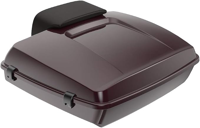 Advanblack Road Glide Tour Trunk Pack Black Cherry Razor Tour Trunk Pack Backrest Pad for '97-'25 Harley Touring Road King Street Glide Electra Glide CVO models