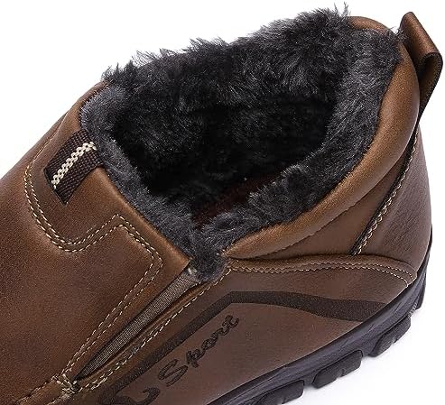 COSIDRAM Mens Shoes Winter Snow Boots Slip On Warm Cotton Padded Loafers