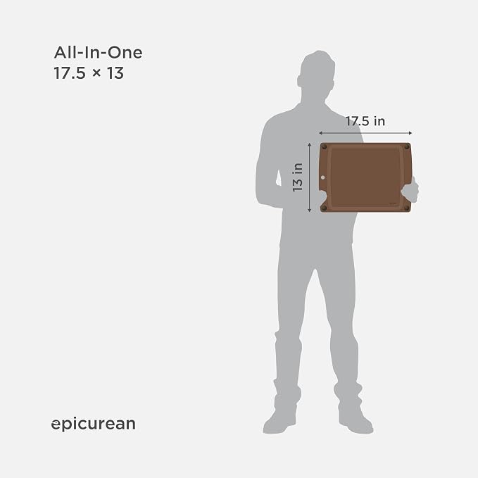 Epicurean All-In-One Cutting Board with Non-Slip Feet and Juice Groove - Non-toxic, Dishwasher Safe, Made in the USA, 17.5" x 13", Nutmeg