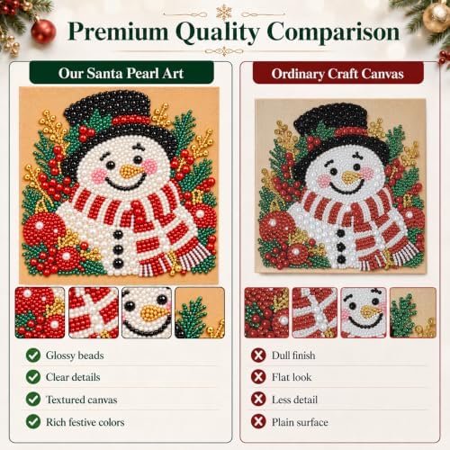 Diamond and Pearl Art Kits for Adults, Christmas Decorations, Framed Decor