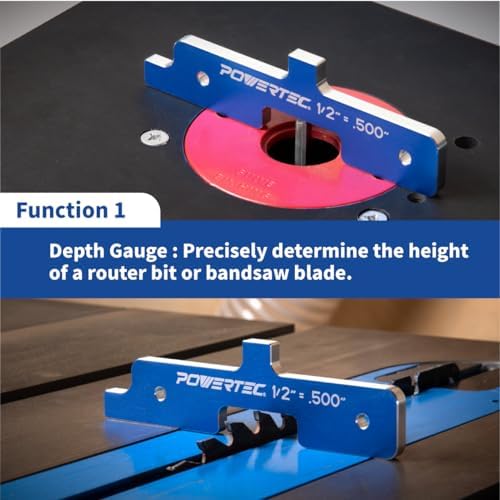POWERTEC Router Setup Blocks & Table Saw Gauge 7PC Set, 2 Pack, 71579-P2
