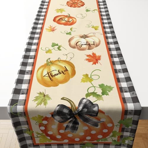 OHOME Thanksgiving Decorations - Thanksgiving Table Runner | Thanks Giving Table Decor | Friendsgiving Party Decorations Centerpieces Supplies Essentials for Room Office Indoor