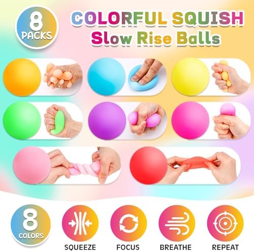 VISCOO 8 Pack Slow Rising Stress Ball,Stress Balls for Adults,Fidget Toys