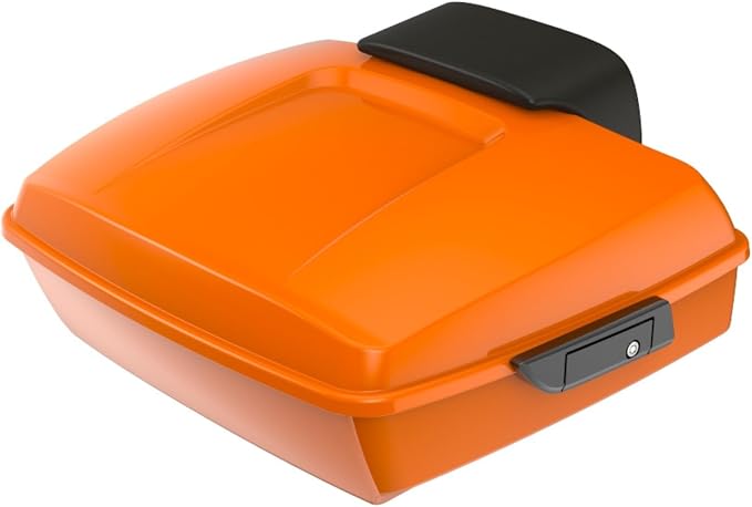 Advanblack Road Glide Tour Trunk Pack Baja Orange Chopped Tour Trunk Pack Backrest Pad for '97-'25 Harley Touring Road King Street Glide Electra Glide CVO models