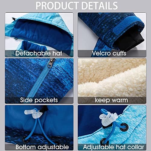 WOWULOVELY Big Boy's 2-Piece Colorblock Snow Pants and Jacket Snowsuit Ski Suit