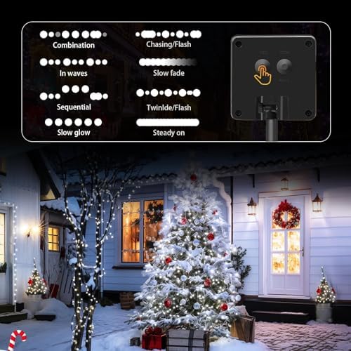 SyouHome Solar String Lights Outdoor, 4 Pack 400 LED Solar Christmas Lights