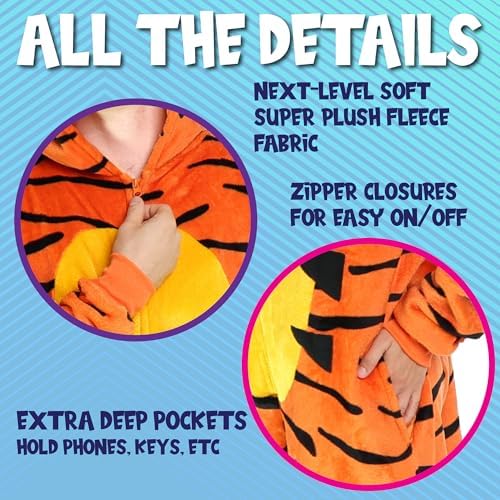 Funziez! Slim Fit Adult Onesie - Animal Costume - Plush Unisex Halloween One Piece Cosplay Suit for Women and Men