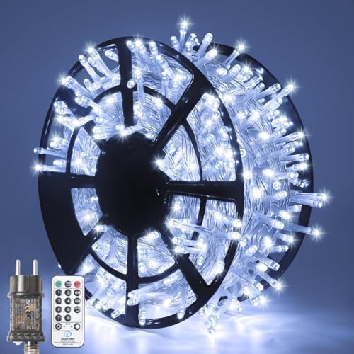 JMEXSUSS 168FT 600 LED White Christmas Lights Outdoor with Remote