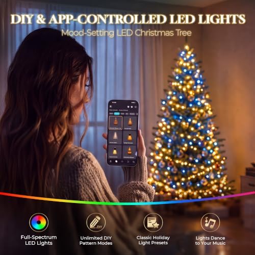 HOLLO STAR 5.5ft Aspen Prelit Christmas Tree, 280 LED Lights, App Control