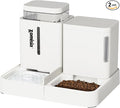 ZOMISIA Gravity Cat Feeder and Water Dispenser, 2 in 1 Cat Self Feeder with 180 Degree Rotatable, 2 Pack Automatic Feeding Large Capacity for Small Medium Dog Puppy Kitten, White, 0.8 Gallon x 2
