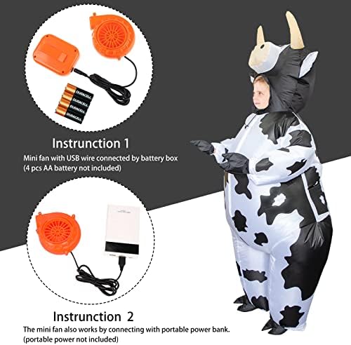 Stegosaurus Inflatable Cow Costume Kids, Halloween Blow Up Costumes for Kid Funny Cow Suit for Boys & Girls Cosplay Party