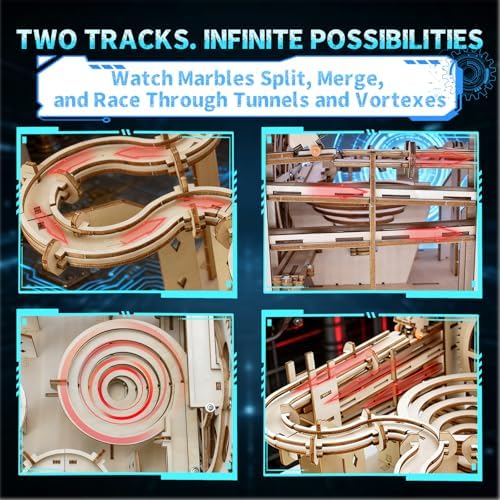 OZJAY 3D Puzzles for Adults, Dual-Track Marble Run Model Building Kit