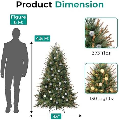 Naomi Home Selena 4.5ft Artificial Prelit Withered Branch Christmas Tree