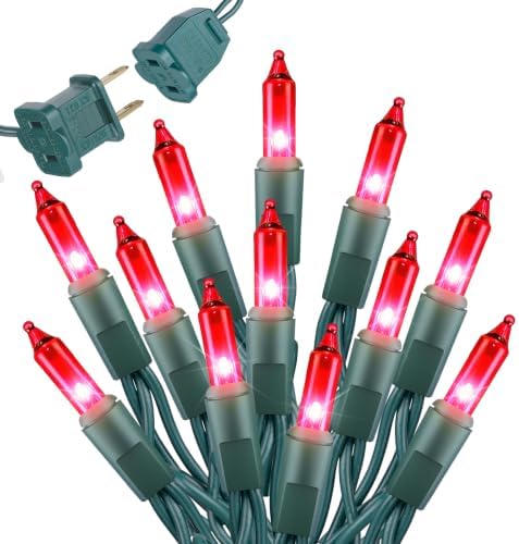 Brightown Red Christmas Lights, 20FT 100 Count Incandescent Mini String Lights, Connectable Waterproof Fairy Light Christmas Decorations for Indoor Outdoor Xmas Tree Garland Garden Patio Party Decor