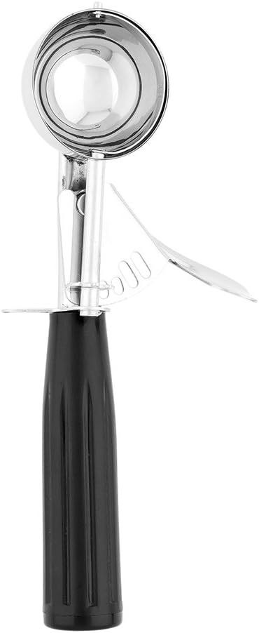 Restaurantware Bundle: 3 Ice Cream Scoops Trigger Release Stainless Steel Dishers 0.5/1.25/1.75 Ounce Cookie Scoops For Baking, Silver, Black and Red, Portion Control, Cookie Dough, Cupcake Batter