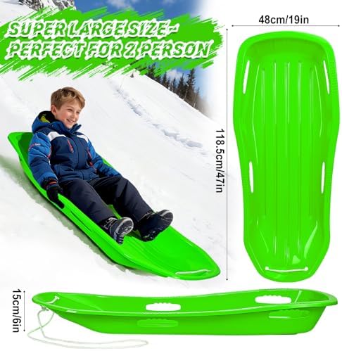 Large Sturdy Snow Sleds for Both Kids and Adults,48”
