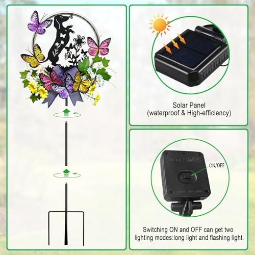 Dachshund Gifts for Women,Outdoor Solar Lights Powered Garden Decor Stake