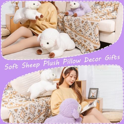 ELAINREN Ultra-Soft Purple Sheep Stuffed Big Pillow/19.6''