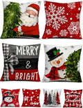 multiwins Christmas Pillow Covers 16x16 4Pcs Double-Sided Print Home Decor