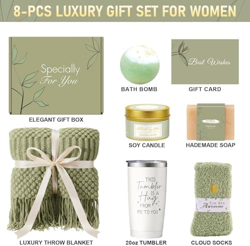 Uwingess Get Well Soon Gift Baskets for Women Self Care Gifts, Spa Care Package After Surgery Inspirational Thinking of You Sympathy Gifts,Christmas Birthday Gift for Women Friends Mom Sister Grandma