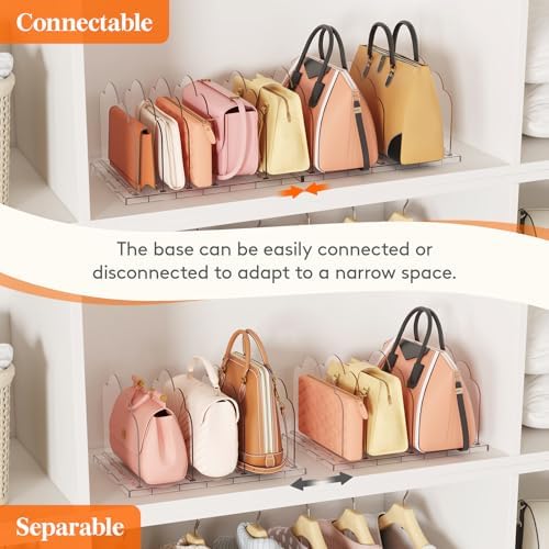Lifewit Purse Organizer for Closet, Adjustable Clear Handbag Shelf Dividers