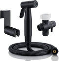 BARROCK Handheld Bidet Sprayer for Toilet, Stainless Steel Metal Made Baby Cloth Diaper Spraying Kit, Bathroom Toilet Bidet Attachment Set for Bathing Pets and Feminine Hygiene, Matte Black