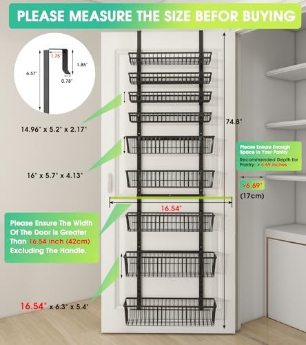 Mefirt 9-Tier Over The Door Pantry Organizer, Pantry Storage & Organization