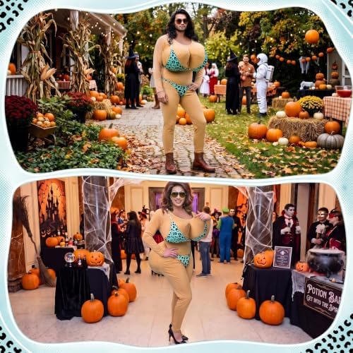 Unittype Mankini Halloween Costume for Men, Padded Bikini Babe Gag Jumpsuit