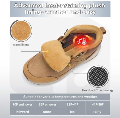 FitVille Men's Winter Boots,Extra Wide Width Thick Fur Lined Snow Boots