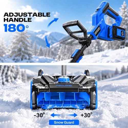 40V Electric Cordless Snow Shovel, 17 Inch Brushless Snow Blower with 2×4.0Ah Batteries & Fast Charger, 30FT Throw Distance Snow Shovel for Driveway, Patio, Deck, Walkway