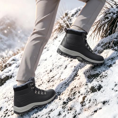 ANGRYRAM Winter Steel Toe Boots for Men Women Safety Construction Shoes