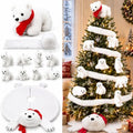 Hollowfly 14 Pcs Polar Bear Christmas Tree Decor Set, Xmas Winter Decor