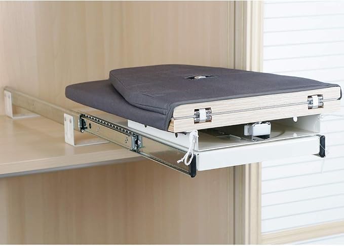SAROSORA Retractable Ironing Board Closet Pull-Out Stow Away in The Cabinet Easy to Install (Navy Blue)