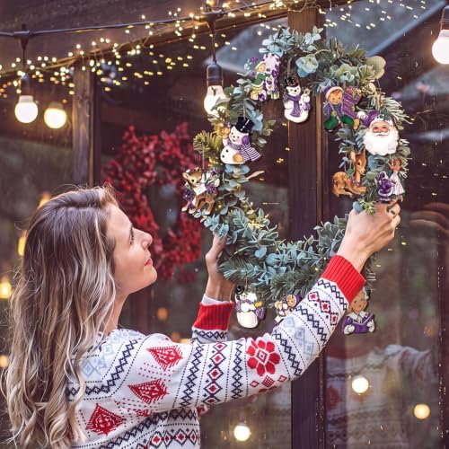 Huwena 36 Pcs Vintage Christmas Tree Ornaments, Classic, Purple